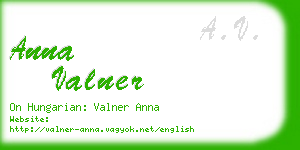 anna valner business card